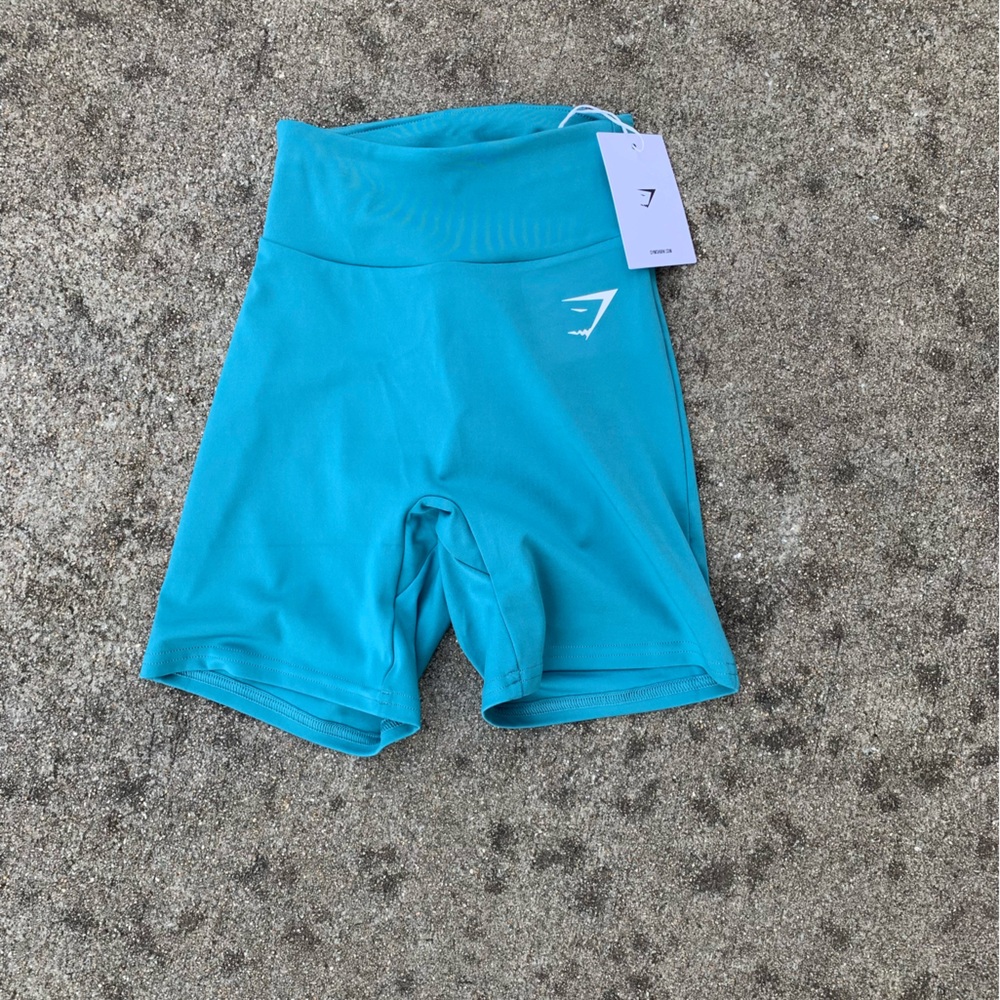 Gymshark Power Tight Shorts Teal - Picture 2 of 5